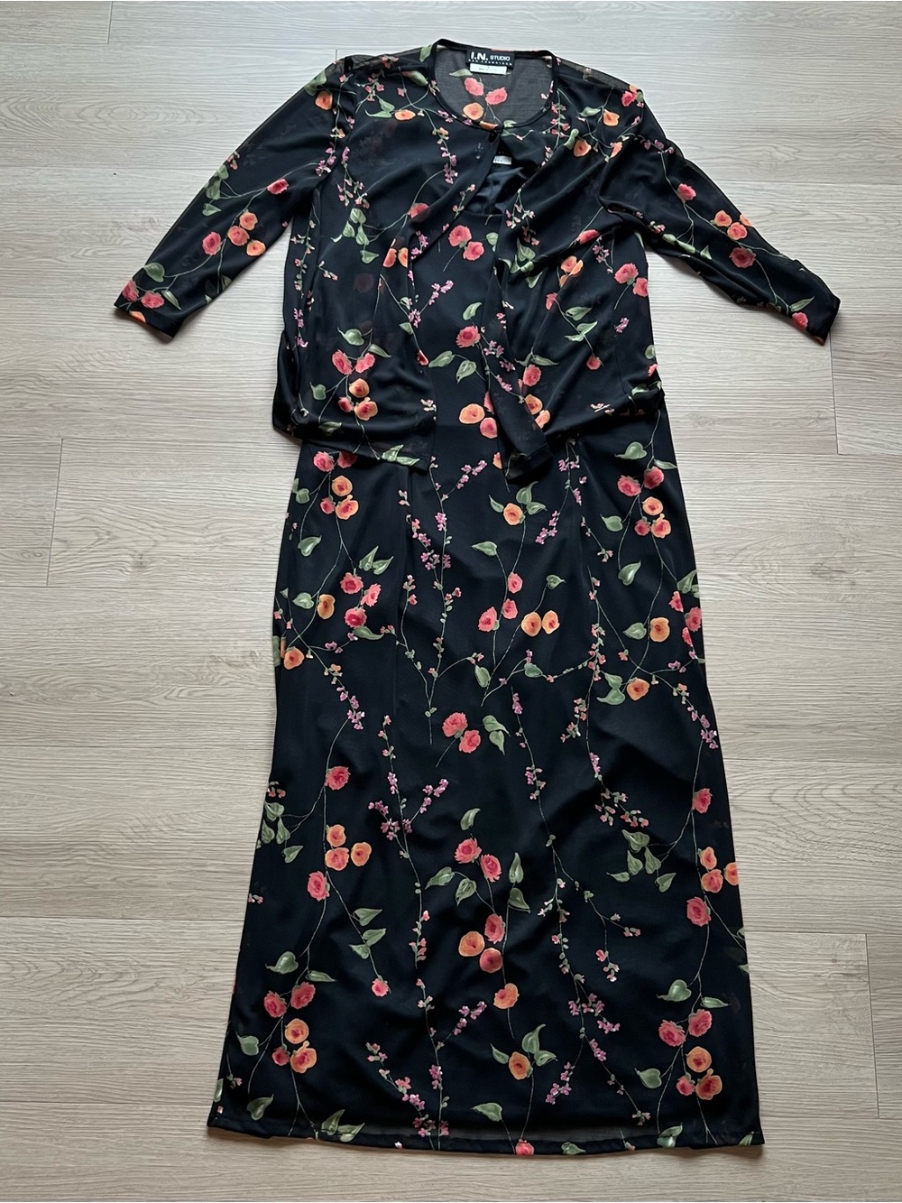 I.N. Studio Black Floral Maxi Dress